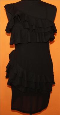 Dámské černé volánkové šaty 