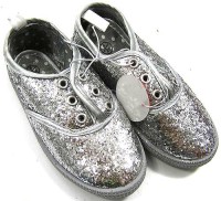 Outlet - Stříbrné botasky se třpytkami zn. Girl2girl vel. 22