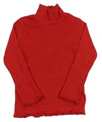 Červené žebrované triko se stojáčkem zn. St. Bernard