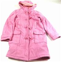 Růžový vlněný zimní kabát s kapucí zn. gloss