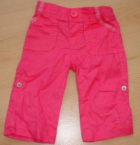 Růžové plátěné rolovací kalhoty