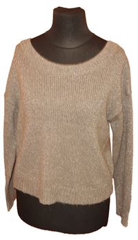 Dámský hnědý třpytivý svetr zn. H&M vel. 32