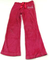 Růžové sametové kalhoty s písmenky HSM zn. Disney