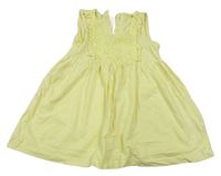 Žluté bavlněné šaty s madeirou zn. Matalan