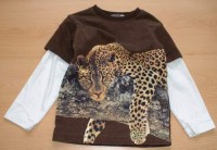 Hnědé triko s leopardíkem zn. H&M