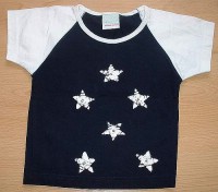 Tmavomodré- bílé tričko s hvězdičkami