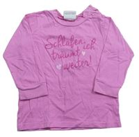 Růžové pyžamové triko s nápisem zn. Topomini