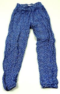 Modro-bílé vzorované lehké letní kalhoty zn. H&M