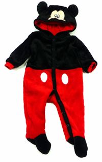 Černo-červená sametová kombinéza Mickey zn. Disney