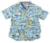 Bílo-modrá květovaná havajská košile zn. M&S
