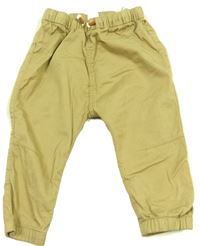 Béžové cuff plátěné kalhoty zn. H&M