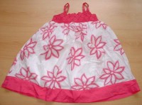 Růžovo- bílé letní šatičky se spodničkou a kytičkami zn. Girl2girl