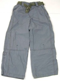 Modré plátěné rolovací kalhoty s páskem zn. Rebel