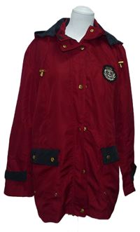 Dámská červená šusťáková jarní bunda s kapucí 