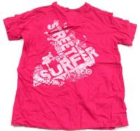 Růžové tričko s nápisy zn. Rebel 