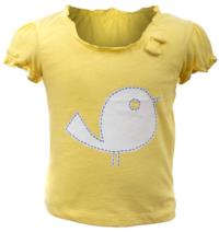 Nové - Žluté tričko s ptáčkem 
