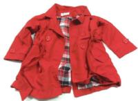 Červený šusťákový podzimní kabátek s páskem zn.Early Days 