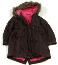 Hnědo-růžová přechodová bunda s kapucí zn. Ladybird 
