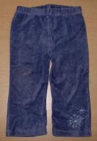 Fialové sametové kalhoty s výšivkou zn. George