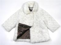 Bílý chlupatý oteplený kabátek 