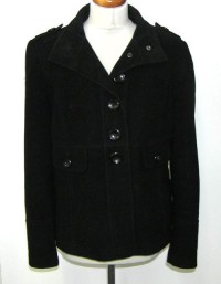 Dámský černý flaušový kabát zn. Dorothy Perkins
