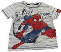 Bílé pruhované tričko se Spider-manem