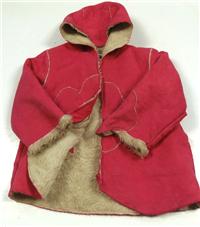 Růžová semišová zateplená bundička s kapucí 