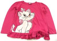 Růžové triko s kočičkou zn. Disney