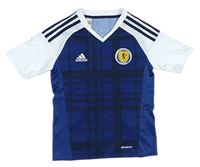 Tmavomodro-bílý fotbalový dres - Scotland zn. Adidas