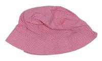 Růžový puntíkatý plátěný klobouk zn. George