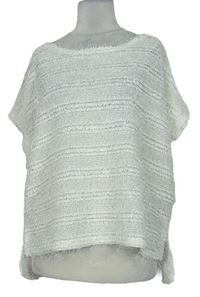 Dámská bílá vzorovaná chlupatá svetrová vesta zn. H&M