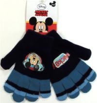 Nové - Tmavomodro-petrolejové prstové rukavičky s Mickeym zn. Disney 