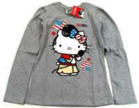 Nové - Šedé triko s Kitty zn. Sanrio 