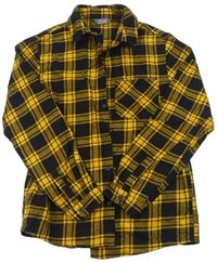 Černo-žlutá kostkovaná flanelová košile zn. Primark