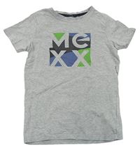 Šedé melírované tričko s potiskem zn. Mexx