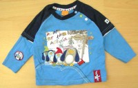 Modré triko s tučňáky zn. Mini Mode