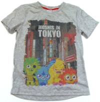 Outlet - Šedé tričko s Moshi Monsters zn. Marks&Spencer 
