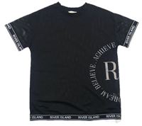 Černé síťované průsvitné sportovní tričko zn. River Island
