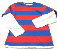 Červeno-modro-bílé pruhované triko zn. Marks&Spencer