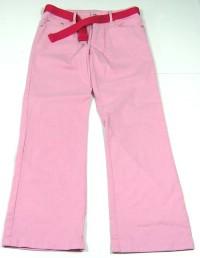 Růžové riflové kalhoty s páskem