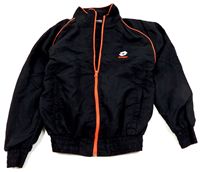 Černo-oranžová  šusťáková sportovní bunda s logem zn.Lotto