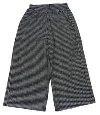 Černo-bílé kostkované culottes kalhoty zn. F&F