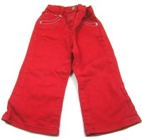 Červené riflové kalhoty s kytičkami zn. George