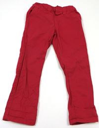 Červené plátěné slim kalhoty zn. DenimCo