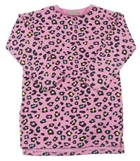 Růžové teplákové šaty s leopardím vzorem zn. Matalan