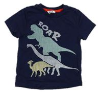 Tmavomodré tričko s dinosaury zn. M&Co