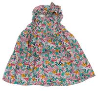 Růžové květované lehké šaty s ptáčky zn. Primark