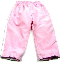 Růžové šusťákové oteplené kalhoty zn. Adidas