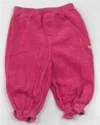 Růžové manžestrové kalhoty s nášivkou