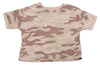 Růžovo-béžové army tričko zn. George